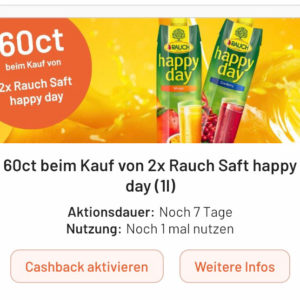 Rauch Saft Happy Day 2 Stk für 2,33€ mit Smhaggle