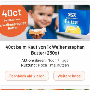 Weihenstephan Butter für 1,04€ mit Smhaggle