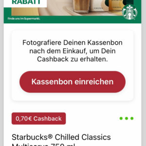 Starbucks Chilled für 2,29€ mit Scondoo