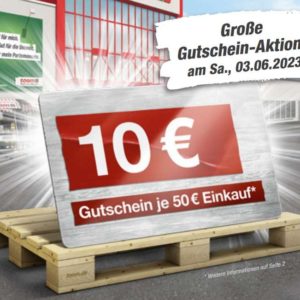 10€ Einkaufsgutschein bei toom am 03.06.23 in in Mönchengladbach ab 50€ Einkauf -regional-