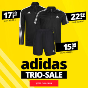 😍 Adidas Trio Sale - z.B. adidas Shorts bereits ab 13,59€ - 15% Rabatt zusätzlich sichern