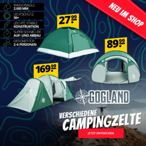 Gogland Zelt verschiedene Modelle ab 27,74€ - 15% exklusiver Rabatt (24H gültig)!