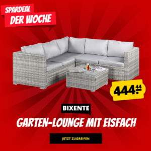 🌴 BIXENTE Polyrattan Gartenlounge-Set inkl. Auflagen &amp; Eisfach für 377,77€