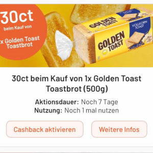 Golden Toast für 0,89€ mit Smhaggle