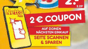 Netto-App 2€ Coupon ab 24.07. MEW ab 20€