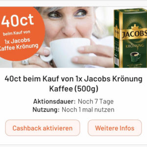 Jacobs Krönung für 4,39€ mit Smhaggle