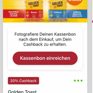 Golden Toast 20% bei Scondoo