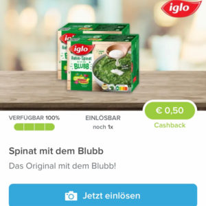 Spinat mit dem Blubbern für 0,99€ mit Marktguru