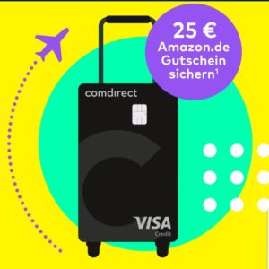 25€ Amazon Gutschein für Benutzung der comdirect Kreditkarte im Nicht-EU-Ausland