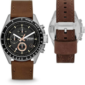 Fossil Herrenuhr Decker | 44mm | Quarz-Chronographenwerk | Lederband für 56,20€ (statt 75€)