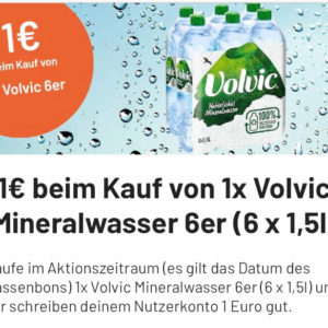 Volvic 6x 1,5L für 2,30€ mit Smhaggle