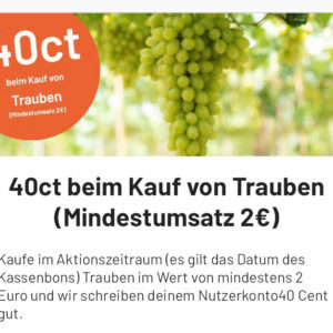 Trauben für 2€ (1Kg) mit Smhaggle