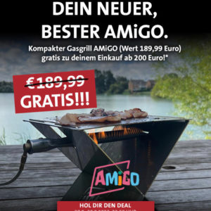 gratis Kompaktgasgrill Amigo bei Kreutzers MEW 200€