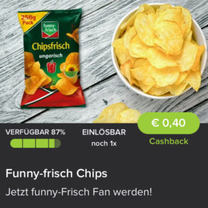 0,40€ Cashback auf Chipsfrisch Ungarisch über Marktguru App