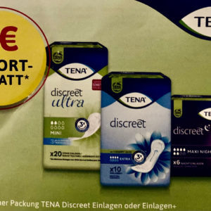 2€ Sofortrabatt auf Tena Discreet Einlagen