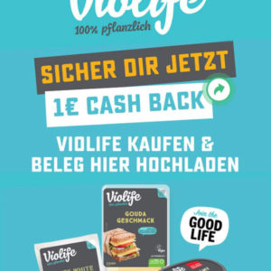 1€ Cashback auf Violife vegane Produkte