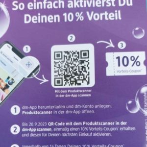 10% Rabatt bei DM für ersten Einkauf mit der App bis 20.09.2023