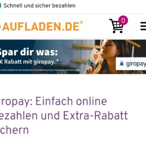 2€ für Prepaid-/Geschenkkarten sparen mit giropay bei Aufladen.de