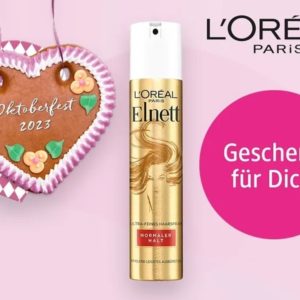 Elnett Haarspray für Normalen Halt als Geschenk bis 03.09.2023 bei dm beim Kauf von beliebigen Produkten der Marken L'Oréal Paris, Maybelline, essie und NYX PMU im Wert von mindestens 14,95€