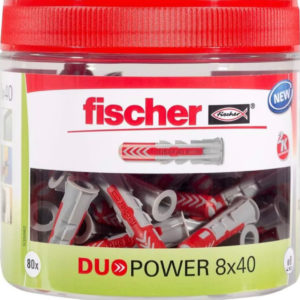 50% Rabatt 🔥 fischer DUOPOWER 8 x 40, handliche Runddose mit 80 Universaldübeln