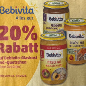 20% auf Bebivita Gläser und Quetschies bei Penny