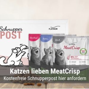 Kostenlose Katzentrockennahrung von Platinum als Schnupperpost-Probe