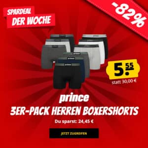 🩲 Prince Performance Range Herren Boxershorts 3er-Pack für 10,50€ (statt 17€)