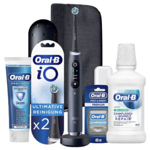 ORAL-B® iO Series 9 Luxe Edt. elektr. Zahnbürste mit 3 Bürstenköpfen &amp; dentalem Pflege-Set für 219,99€