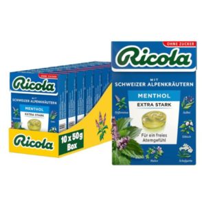 Ricola Menthol Extra Stark Halsbonbons 10x 50g für 13,60€ (statt 16,50€)