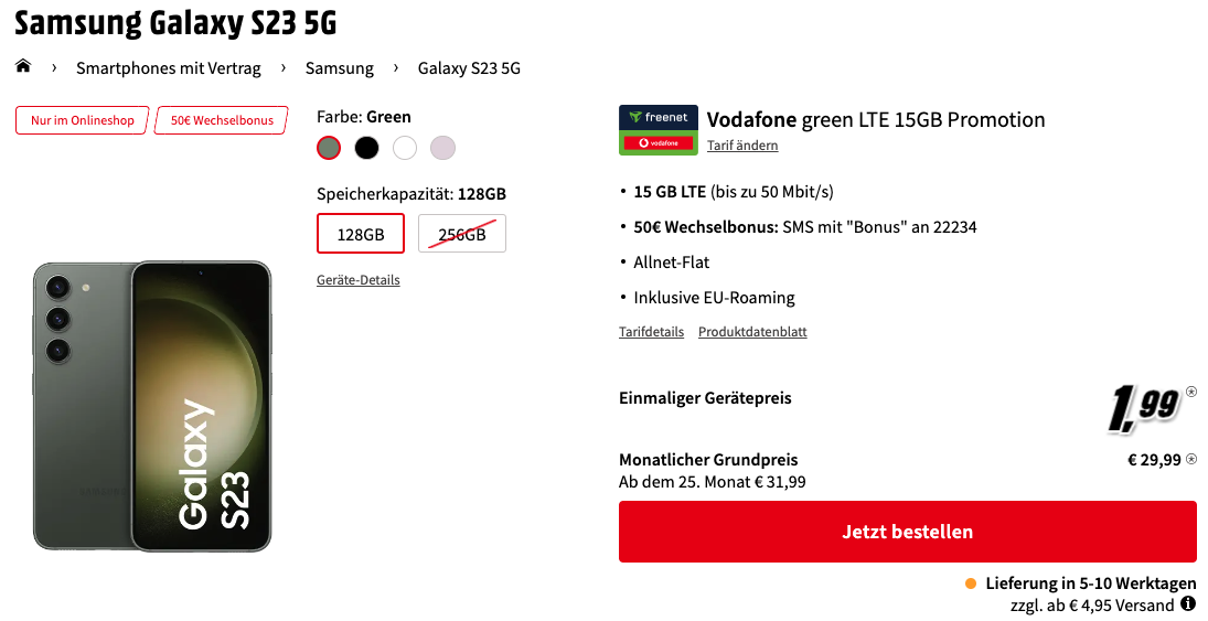 vodafone samsung cashback offer