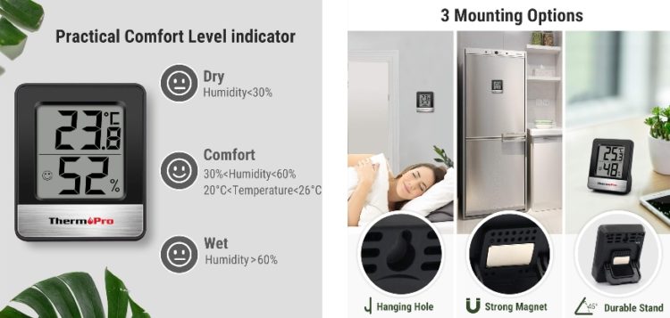 Digital-Thermometer / -Hygrometer ThermoPro TP49