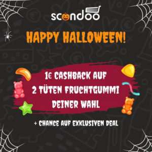 Happy Halloween 🎃 2 Tüten Fruchtgummi kaufen 1€ Cashback mit Scondoo