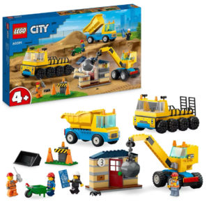 LEGO 60391 City Baufahrzeuge und Kran mit Abrissbirne für 33,61€