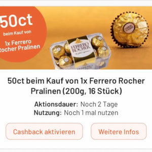 Ferrero Rocher für 1,94€ mit Smhaggle