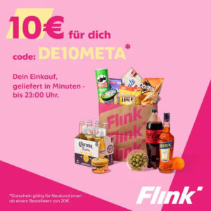 10€ Rabatt bei Flink für Neukunden 20€ MBW