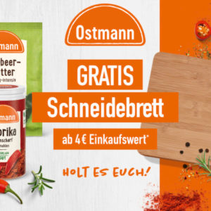 gratis Schneidebrett aus Holz kaufe Ostmann Gewürze für 4€