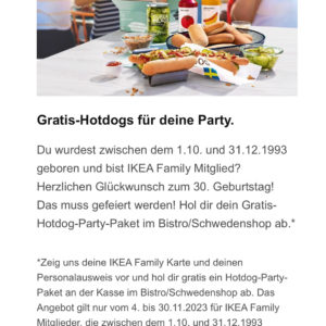 Lokal: Gratis Hotdog-Partypaket per Newsletter in Braunschweig