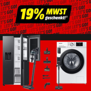 😍 15,966% geschenkt dank MwSt.-Aktion 😱 Samsung Haushaltsgeräte im Angebot, z.B. Samsung Stielsauger für 503,36€ (statt 599€)