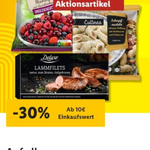 Lidl Plus App 30% auf alle Tiefkühl-Aktionsprodukte ab 10€ MEW