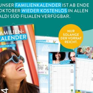 Gratis Familienkalender 2024 bei Aldi Süd ab 02.11.2023