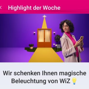 Vorankündigung ab 14.02: [Magenta Moments] GRATIS WiZ Smarte Lampe 60W A60 E27 für Telekom-Kunden (nur Versand)