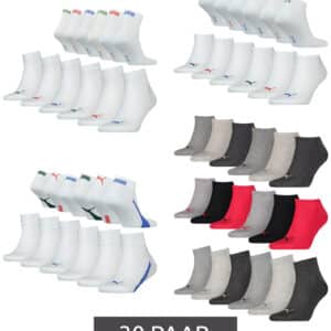 6 Paar Puma Sneaker- oder Quarter-Socken für Damen oder Herren für 6€