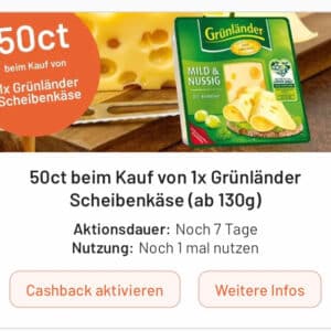 Grünländer Käse für 0,89€ mit Smhaggle