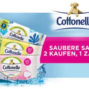 2 Kaufen 1 zahlen - 1 Cottonelle feuchtes Toilettenpapier