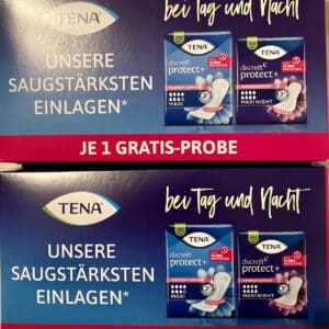 Gratis Proben Tena discreet protect+ maxi und maxi night