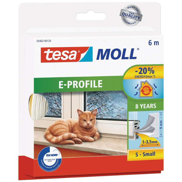 🤑 tesamoll E-Profil Gummidichtung - selbstklebende Dichtung zum Isolieren von Spalten an Fenstern und Türen - Weiß für 4,54€ (statt 7€)! Perfekt für den Winter! ☃️ 🤩