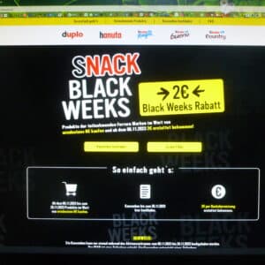 Blackweek 2 Euro Cashback ab 6 Euro Einkauf von Hanuta Duplo Kinder Riegel Kinder Bueno Kinder Country