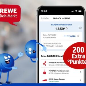 REWE: 300 payback Punkte geschenkt für Verknüpfung REWE-Konto mit payback