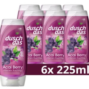 Nur 0,94€ pro Duschgel! 🤩 Duschdas Duschgel Acai Berry Duschbad mit Fresh-Energy | 6 x 225 ml