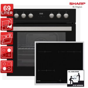 Sharp K-62DX19BM1-EU Herd-Set (Backofen mit Kochfeld) für 395,91€ statt 484,86€